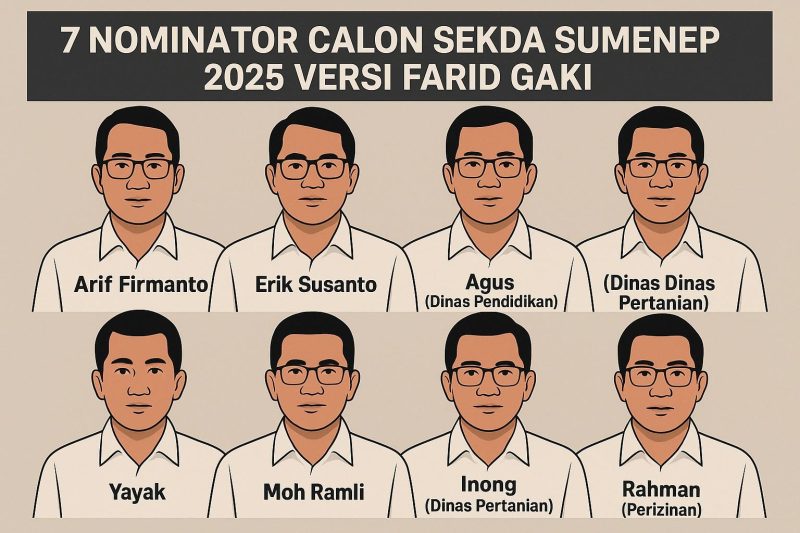7 calon potensial Sekda Sumenep versi Farid Gaki.
